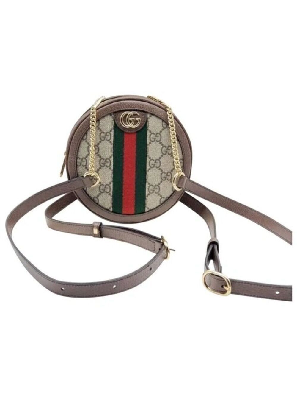 Authentic Gucci Ophidia Round Mini Crossbody Bag NEW | GG Supreme Canvas Web Bag - Picture 2 of 13